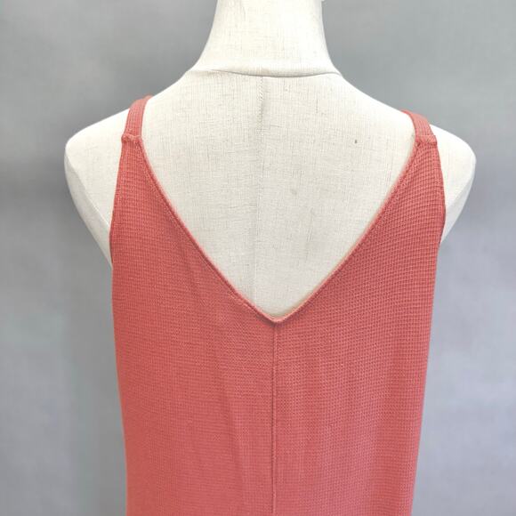 Athleta pink waffle knit Wind Down jumpsuit Size Small v neck wide leg - Picture 7 of 15